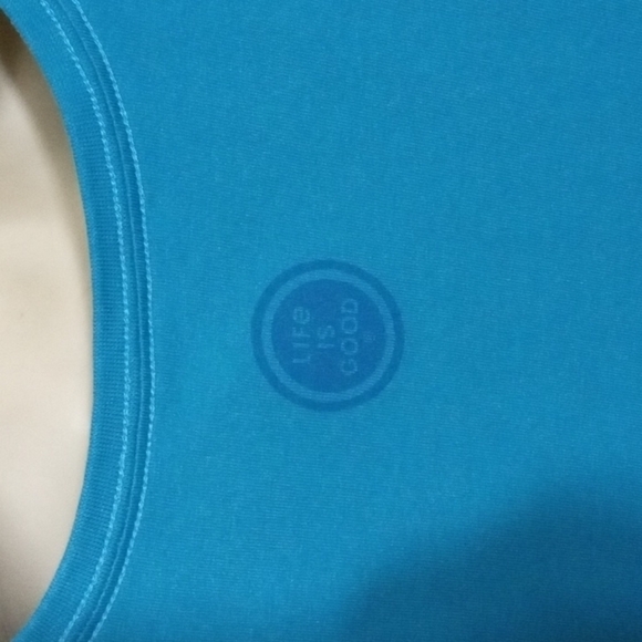 Life Is Good Womens M Blue Aqua 365 4 seasons Hearts SS TShirt - Picture 4 of 9